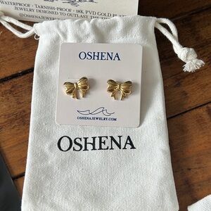 Oshena beachwear‎ Gold Bow Earrings